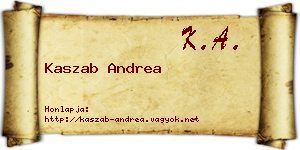 Kaszab Andrea névjegykártya